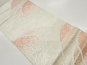 流水に山桜模様織出し袋帯